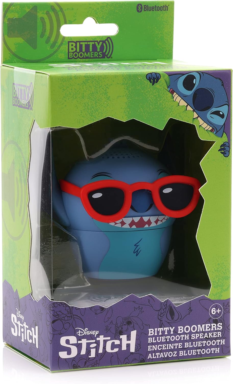 Bitty Boomers Bocina Stitch con Anteojos Mini Bluetooth