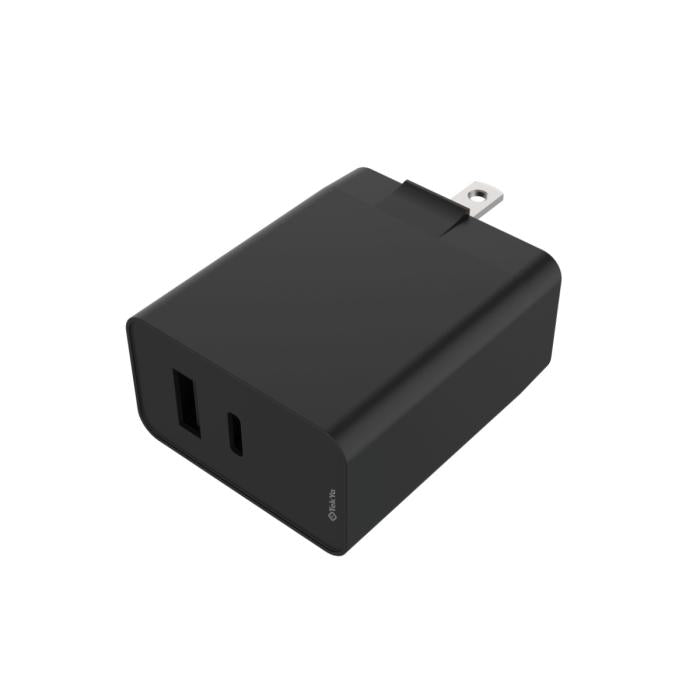 Tekya Cubo para pared Dual Tipo C y USB 30W Negro